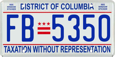 DC license plate FB5350