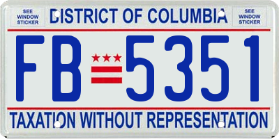 DC license plate FB5351