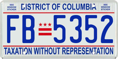 DC license plate FB5352