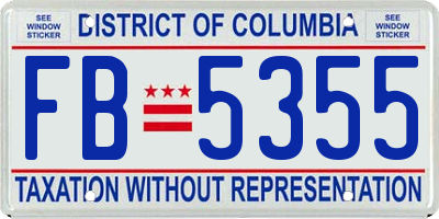 DC license plate FB5355