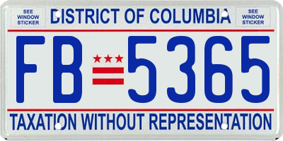 DC license plate FB5365