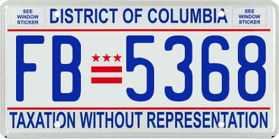 DC license plate FB5368