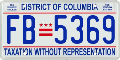 DC license plate FB5369