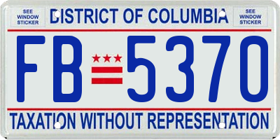 DC license plate FB5370