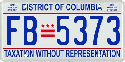 DC license plate FB5373