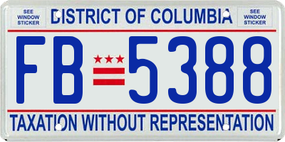 DC license plate FB5388