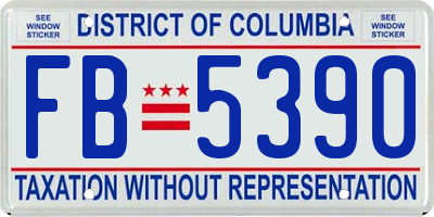 DC license plate FB5390