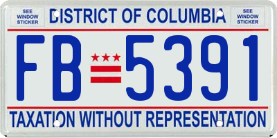 DC license plate FB5391