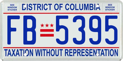 DC license plate FB5395