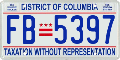 DC license plate FB5397