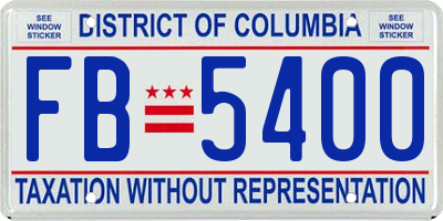 DC license plate FB5400