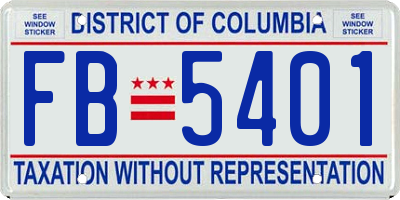 DC license plate FB5401