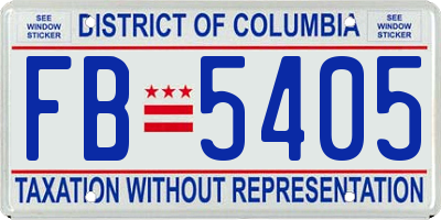 DC license plate FB5405