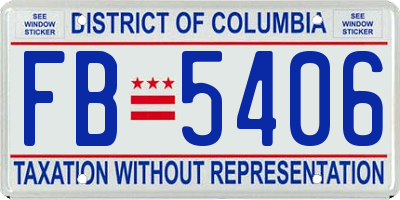 DC license plate FB5406