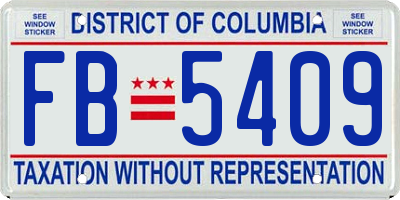 DC license plate FB5409