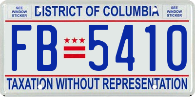 DC license plate FB5410