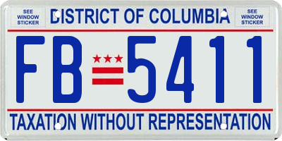 DC license plate FB5411