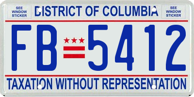 DC license plate FB5412