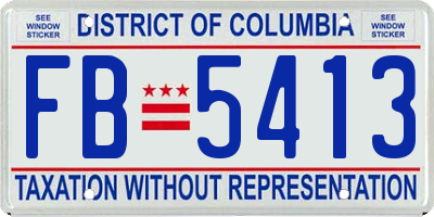 DC license plate FB5413