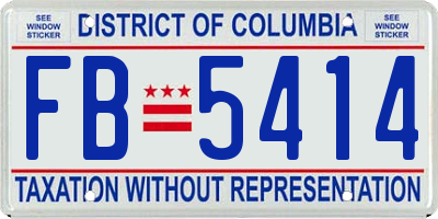 DC license plate FB5414