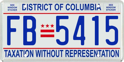 DC license plate FB5415