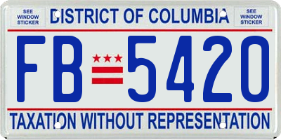 DC license plate FB5420