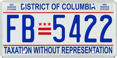 DC license plate FB5422