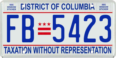 DC license plate FB5423