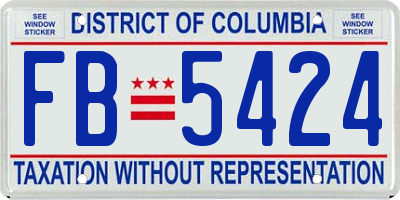 DC license plate FB5424