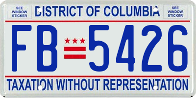 DC license plate FB5426