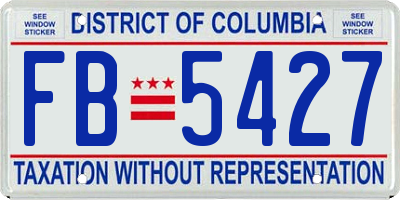 DC license plate FB5427