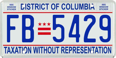 DC license plate FB5429