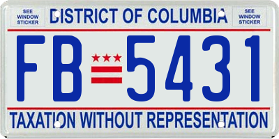 DC license plate FB5431