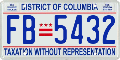 DC license plate FB5432