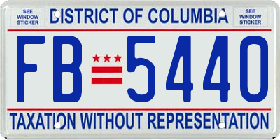 DC license plate FB5440