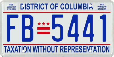 DC license plate FB5441