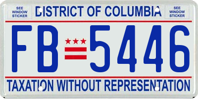 DC license plate FB5446