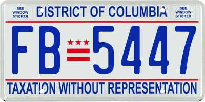 DC license plate FB5447