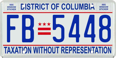 DC license plate FB5448