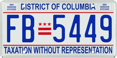 DC license plate FB5449