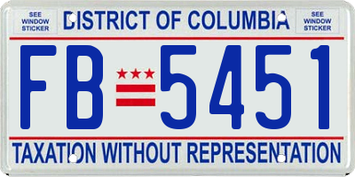 DC license plate FB5451