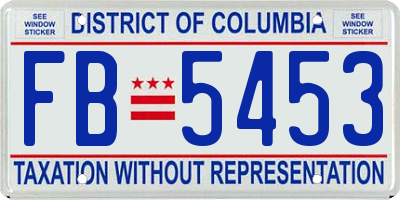 DC license plate FB5453