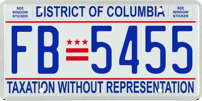 DC license plate FB5455