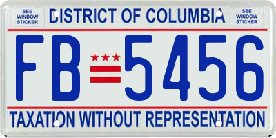 DC license plate FB5456