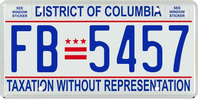 DC license plate FB5457