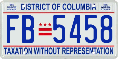 DC license plate FB5458