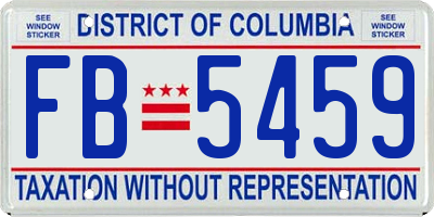 DC license plate FB5459