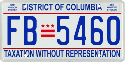 DC license plate FB5460