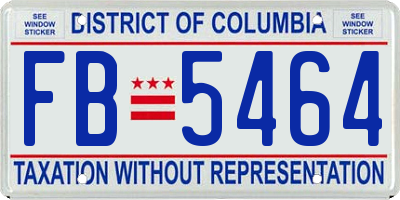 DC license plate FB5464