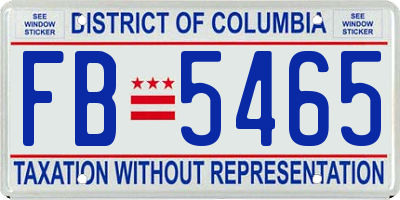 DC license plate FB5465